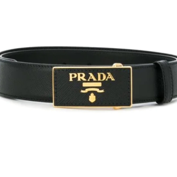 Prada Women's Saffiano Leather Belt - Black - Size 32